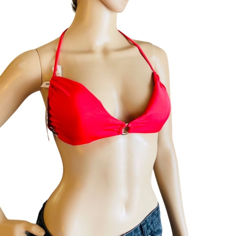 Etam Red Taleza Triangle Bikini Top XL Adjustable Sustainable Fashion